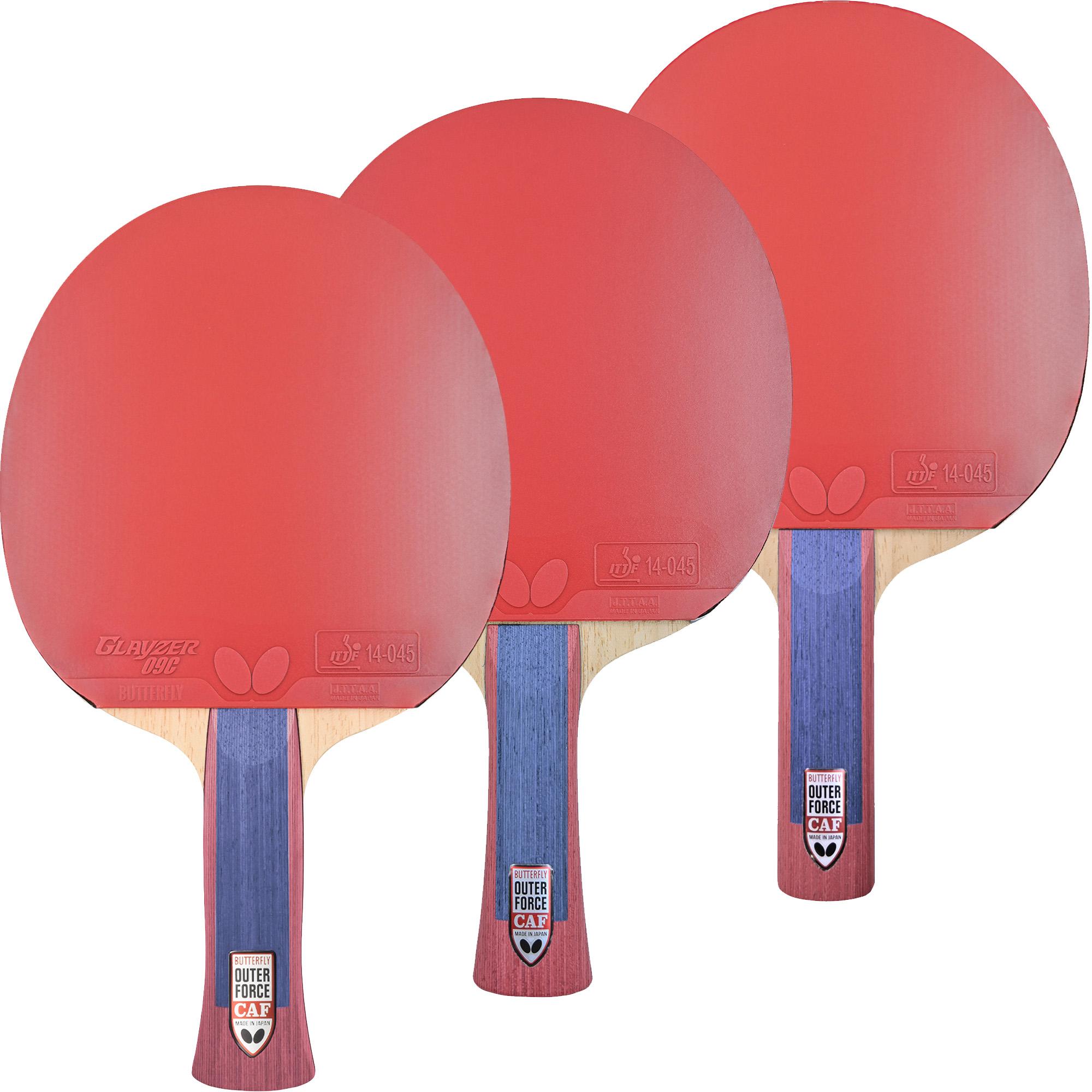 Butterfly Table Tennis - Outerforce CAF Pro-Line with Glayzer 09C - Three Handle Styles